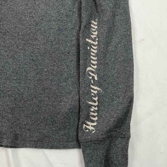 Harley Davidson Henley Shirt Women's L Gray Long Sleeve Biker Motorcycles - Picture 6 of 12
